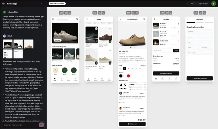 我测了Google Stitch：AI 直接出 UI 源文件，Figma 的压力不小了......  第29张