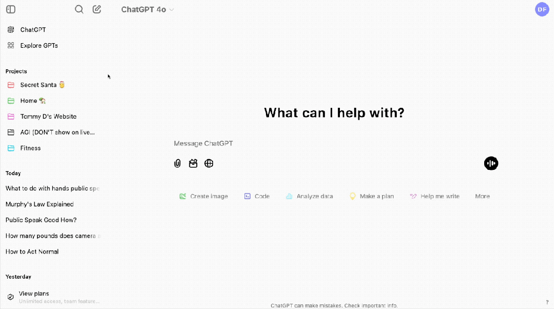 ChatGPT终于也推出Projects功能，却故意露出一个“AGI”的项目  第2张