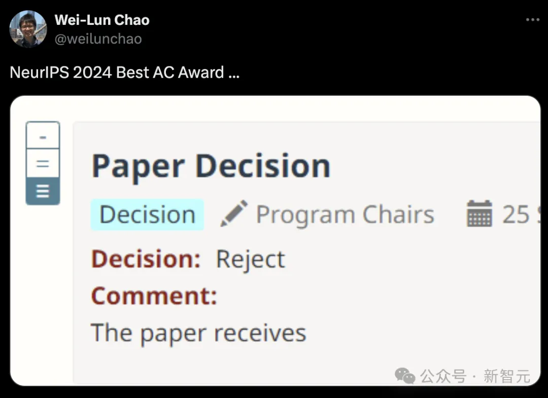 NeurIPS 2024评审结果公布！AI大佬晒出成绩单，又是被吐槽最严重的一届​  第1张