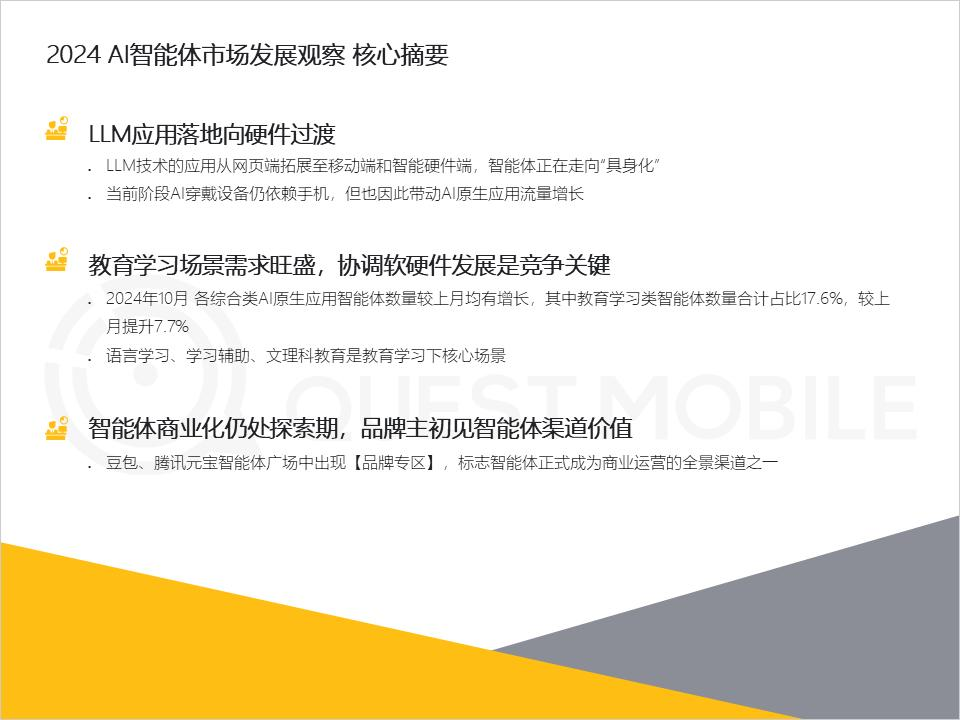 QuestMobile 2024年AI智能体市场发展观察：“三端”AI爆发，场景应用模式持续腾飞，智能体商业化启航  第2张