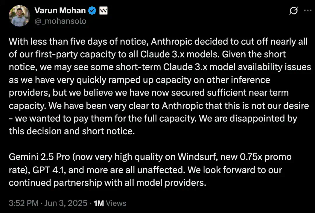 Anthropic「切断」Windsurf，AI Coding 成 AI 巨头「代理人之战」  第3张