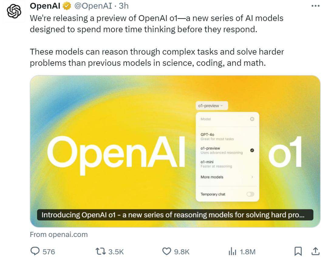 OpenAI震撼发布里程碑式模型，代号o1：更强了，也更贵了  第1张
