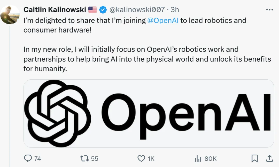 OpenAI也要做消费类硬件了？Meta前AR眼镜负责人加盟  第1张