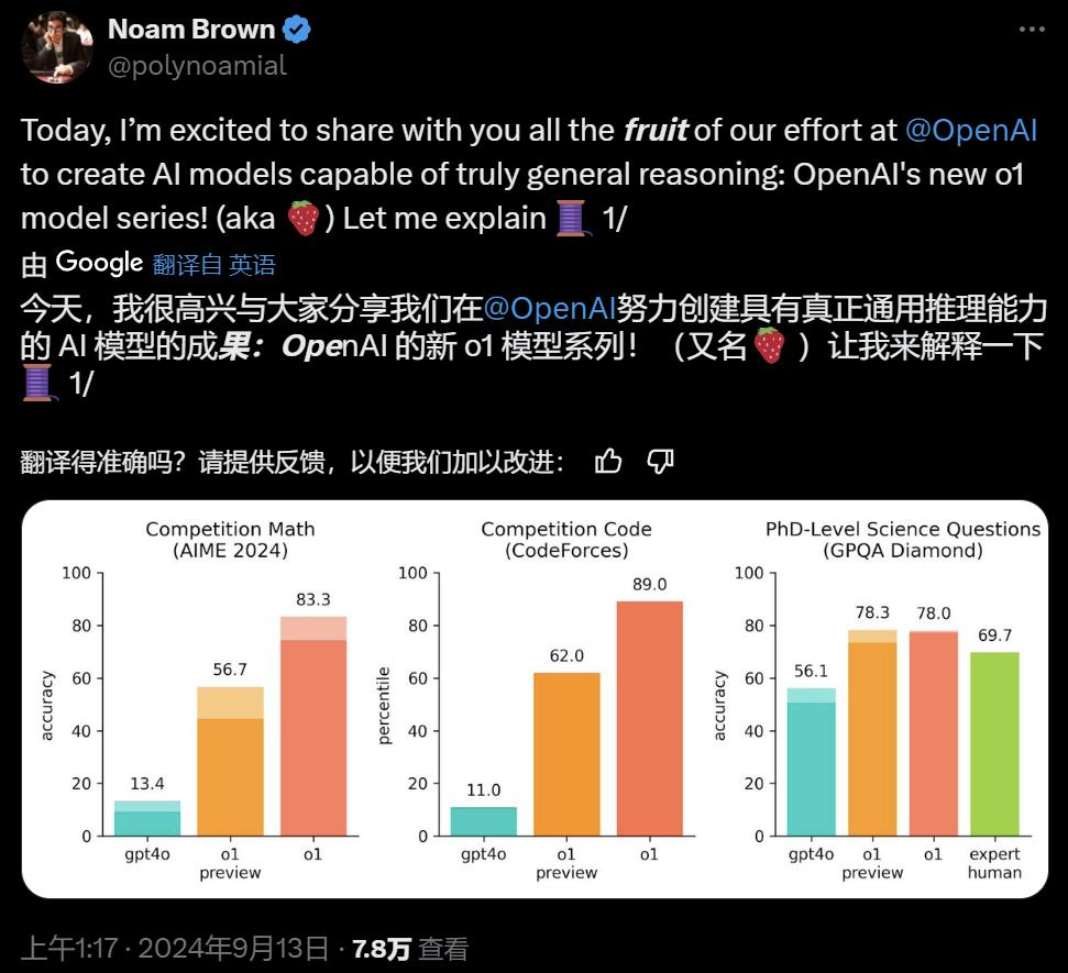 刚刚，OpenAI震撼发布o1大模型，强化学习突破LLM推理极限  第2张