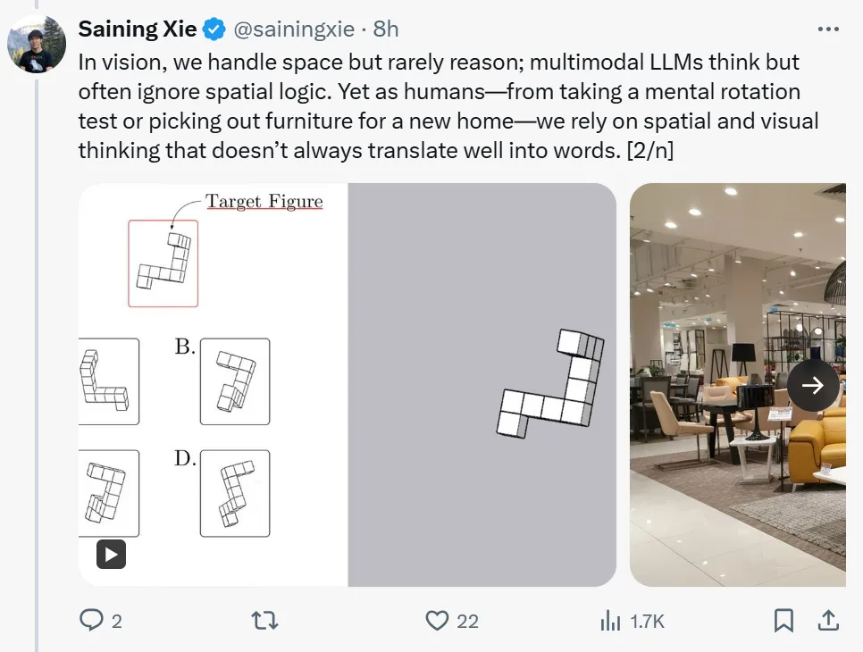 李飞飞、谢赛宁等探索MLLM「视觉空间智能」，网友：2025有盼头了  第3张