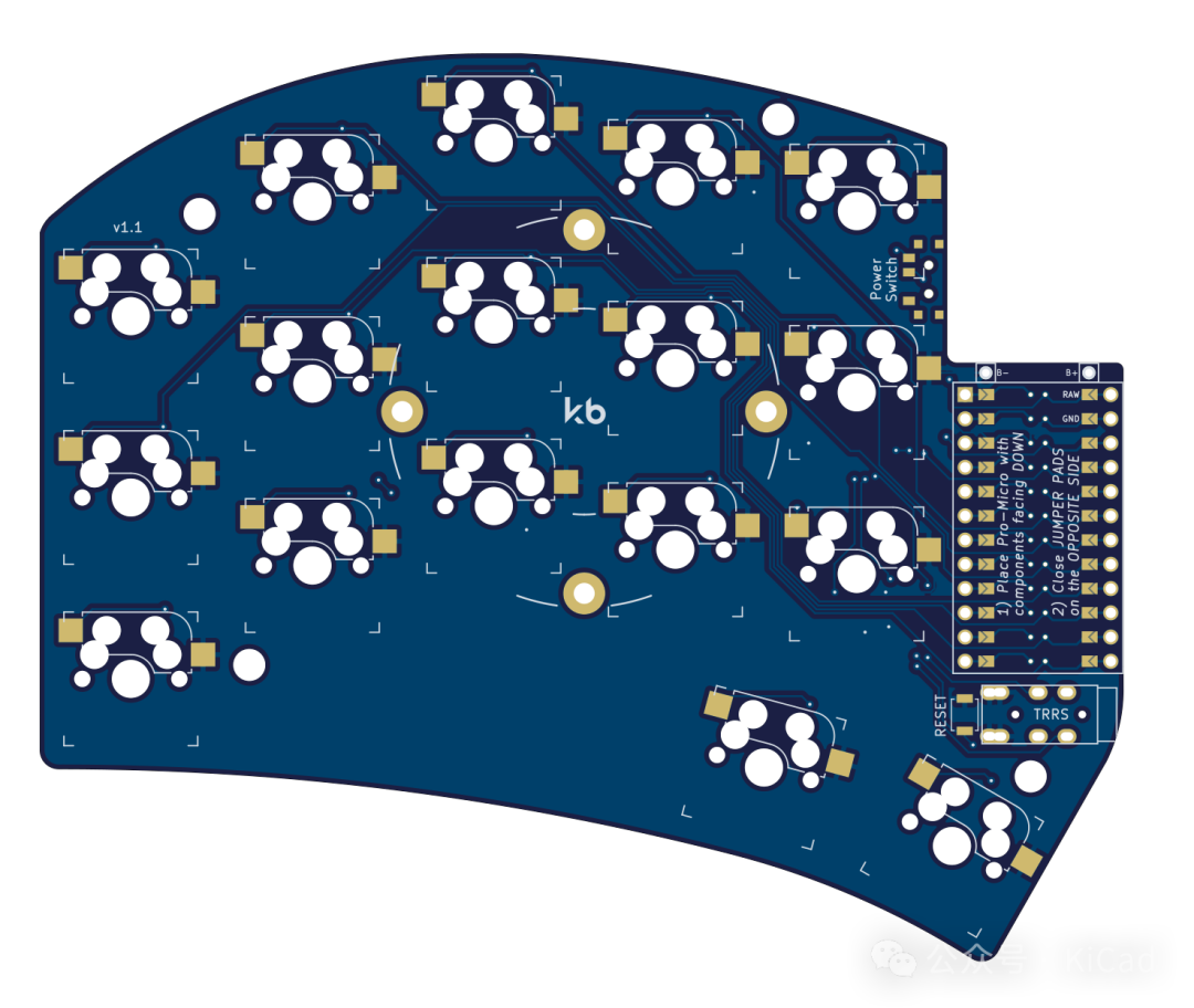 Made with KiCad（八十九）：一个很火的基于 promicro & nice!nano 的无线键盘项目  第7张