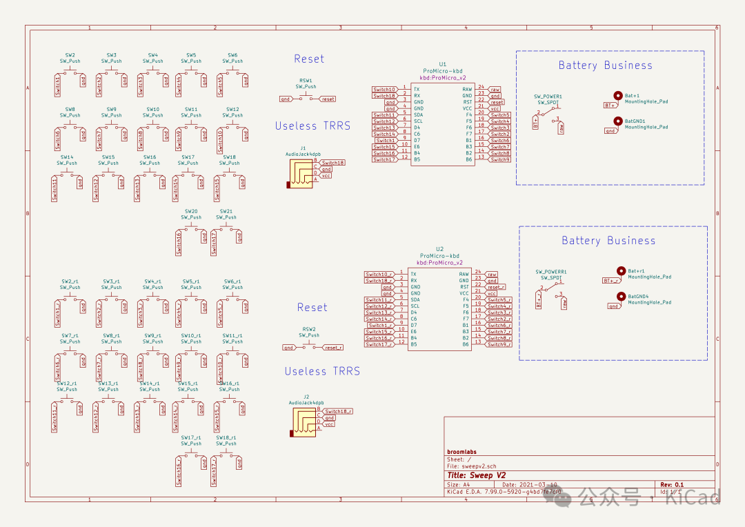Made with KiCad（八十九）：一个很火的基于 promicro & nice!nano 的无线键盘项目  第13张