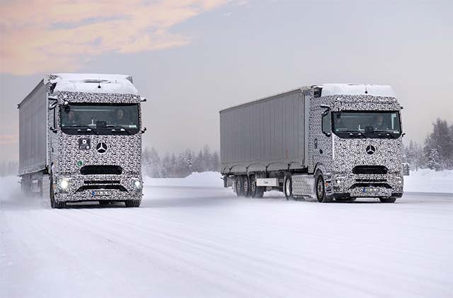 百度白读白度拜读baidu09奔驰 eActros 600 在开始批量生产之前完成了最后的冬季试验