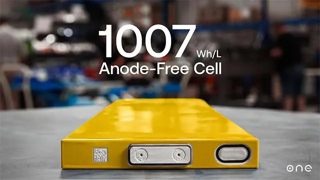 百度白读白度拜读baidu09技术突破，ONE 发布 1007 Wh L 无阳极电池